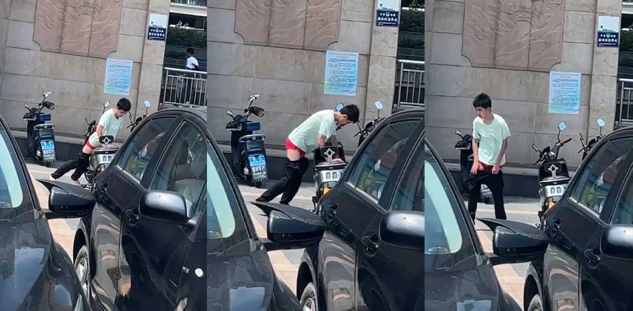 海丰逆天变态男 女车主刚停车 电瓶车竟被变态男日了 这是真饥渴啊 是个洞都想搞里面！ - 51吃瓜网-51吃瓜网