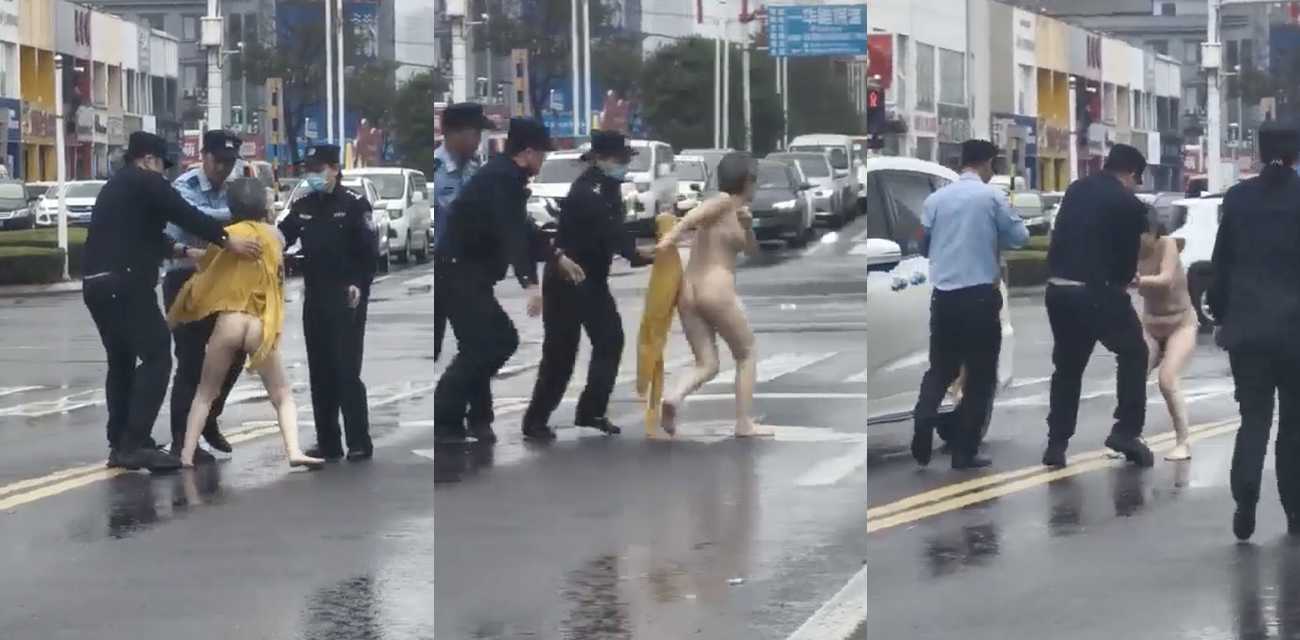 山东泰安 一女子裸奔被警察当街追赶 看清后才发现居然是老婆婆 这么大年纪了还要完成主人的任务吗？ - 51吃瓜网-51吃瓜网
