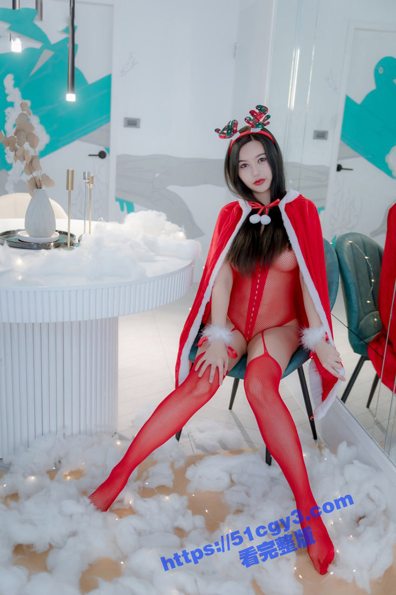 极品身材模特 木木森 圣诞主题写真流出 性感丁字裤紧勒粉嫩小穴 惹火情趣套装诱惑十足 - 51吃瓜网-51吃瓜网